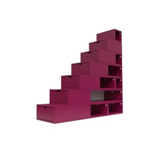 ABC MEUBLES Escalier Cube de rangement hauteur 175 cm - - Prune - / - Prune