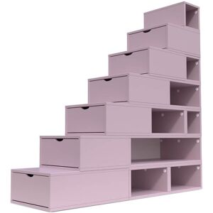 ABC MEUBLES Escalier Cube de rangement hauteur 175 cm - - Violet Pastel - / - Violet Pastel