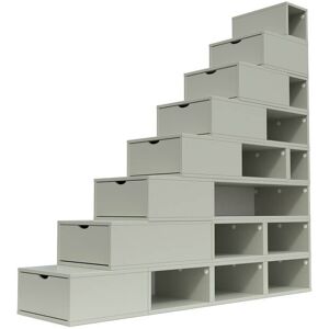 ABC MEUBLES Escalier Cube de rangement hauteur 200 cm - - Moka - / - Moka