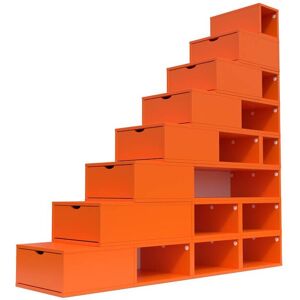 ABC MEUBLES Escalier Cube de rangement hauteur 200 cm - - Orange - / - Orange