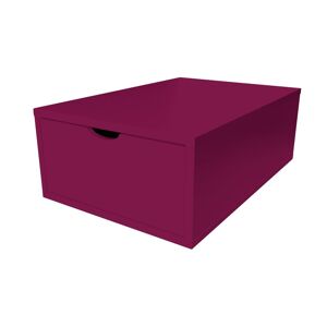 ABC MEUBLES Cube de rangement bois 75x50 cm + tiroir - - Prune - / - Prune - Publicité