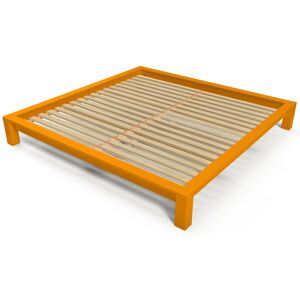 ABC MEUBLES Lit King Size 200x200 bois massif 200x200 Orange 200x200 Orange