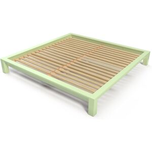 ABC MEUBLES Lit King Size 200x200 bois massif 200x200 Vert Pastel 200x200 Vert Pastel