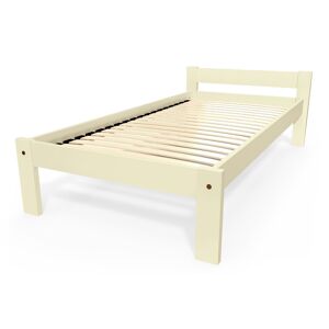 ABC MEUBLES Lit 90x190 enfant en bois hetre Simply 90x190 Ivoire 90x190 Ivoire