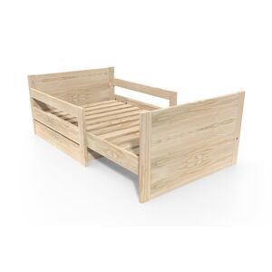 ABC MEUBLES Lit evolutif enfant avec tiroir bois 90 x 140170200 Brut 90 x 140170200 Brut