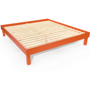 ABC MEUBLES Lit 180x200 bois massif Confort 180x200 Orange 180x200 Orange