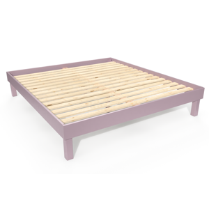 ABC MEUBLES Lit 180x200 bois massif Confort 180x200 Violet Pastel 180x200 Violet Pastel