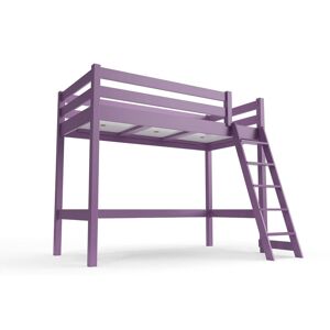 ABC MEUBLES Lit mi hauteur ABC 90x200 bois avec echelle inclinee 90x200 Lilas 90x200 Lilas