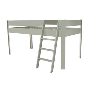 ABC MEUBLES Lit Compact surélevé enfant - 90x190 - Gris - 90x190 - Gris