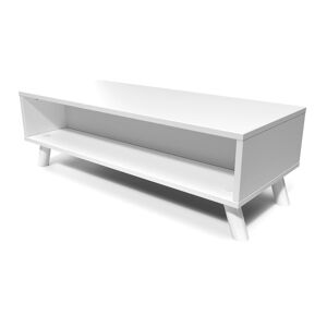 ABC MEUBLES Table basse scandinave bois rectangulaire Viking Blanc Blanc