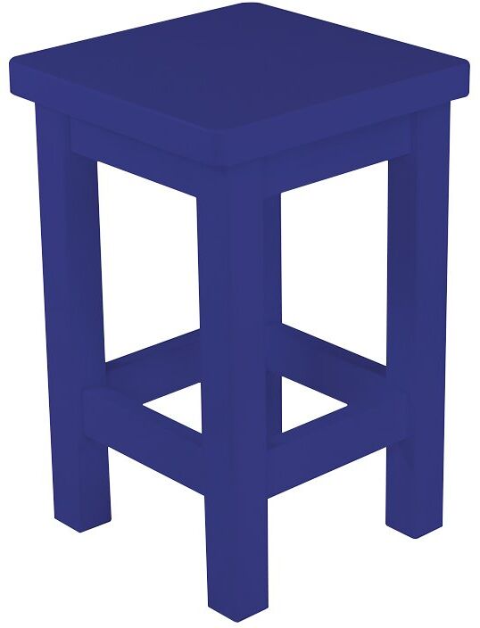 ABC MEUBLES Tabouret droit bois made in France - - Bleu foncé - / - Bleu foncé