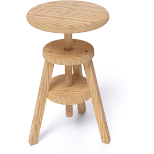 ABC MEUBLES Tabouret à vis en bois - - Brut - / - Brut