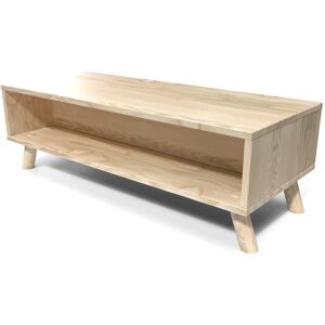 ABC MEUBLES Table basse scandinave bois rectangulaire Viking - - Vernis Naturel - / - Vernis Naturel