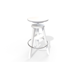 ABC MEUBLES Tabouret à vis de bar en bois - - Blanc - / - Blanc