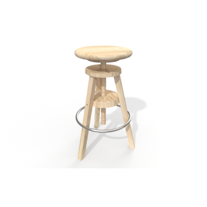 ABC MEUBLES Tabouret à vis de bar en bois - - Brut - / - Brut