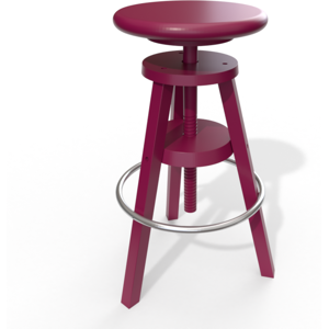 ABC MEUBLES Tabouret à vis de bar en bois - - Prune - / - Prune