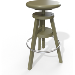 ABC MEUBLES Tabouret à vis de bar en bois - - Taupe - / - Taupe