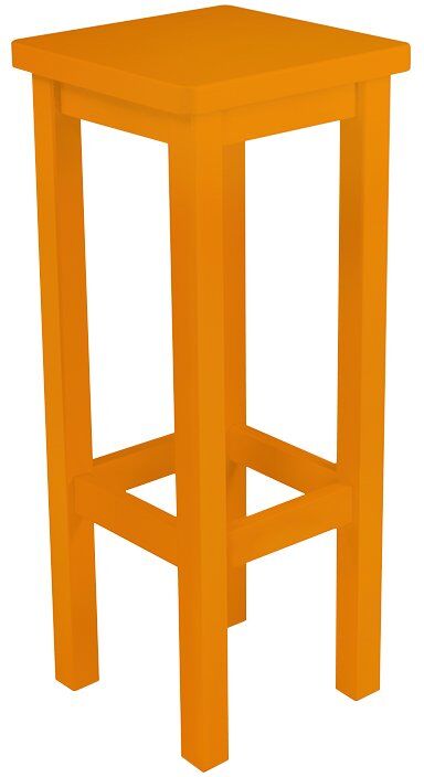 ABC MEUBLES Tabouret de bar droit bois made in France - / - Orange