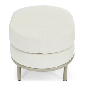 NV GALLERY Tabouret ou pouf FLORENTINO - Tabouret ou pouf outdoor, Blanc waterproof & metal taupe Blanc / Beige