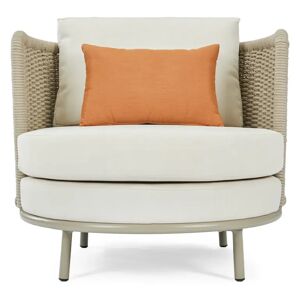 NV GALLERY Fauteuil outdoor FLORENTINO - Fauteuil outdoor, Blanc/terracotta waterproof & metal taupe Blanc / Terracotta / Taupe
