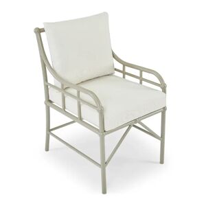 NV GALLERY Chaise outdoor AMALFI - Chaise outdoor, Blanc waterproof & métal taupe