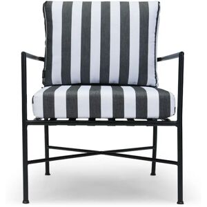 NV GALLERY Fauteuil outdoor BEL AIR - Fauteuil outdoor, Tissu waterproof noir-blanc & metal noir Blanc / Noir