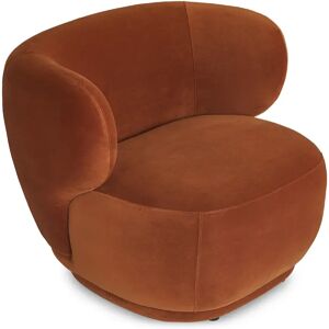 NV GALLERY Fauteuil GIULIA - Fauteuil, Velours marron terracotta deperlant, 90x70 Marron terracotta