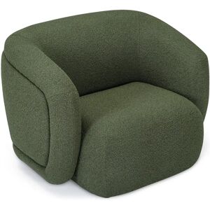 NV GALLERY Fauteuil VOLTA - Fauteuil, Vert kaki boucle, 100x70 Vert