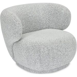 NV GALLERY Fauteuil GIULIA - Fauteuil, Blanc chine boucle, 90x70 Gris