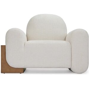 NV GALLERY Fauteuil ISLA - Collection Capsule Claire Laffut, Fauteuil tweed blanc latte & bois noyer Blanc / marron