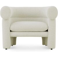 NV GALLERY Fauteuil ANGELO – Fauteuil, Blanc avoine bouclé Blanc