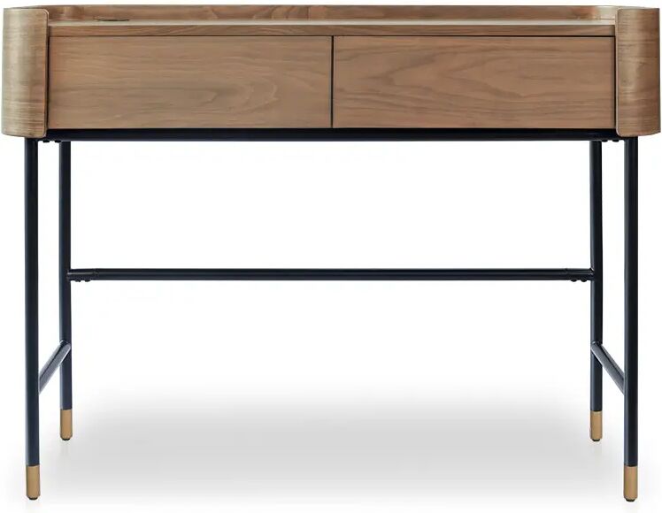 NV GALLERY Bureau ou console JEFFREY - Bureau ou console, Bois noyer, métal noir & doré, L120 Marron / Noir / doré