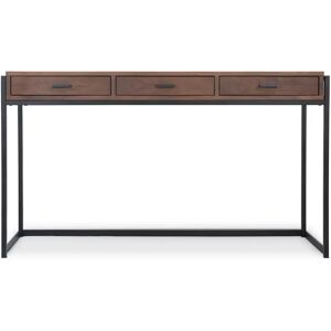 NV GALLERY Console BRUCE - Bureau, Bois de noyer & metal noir, L140 Marron / Noir