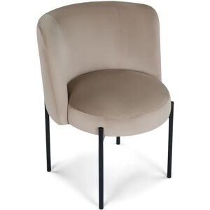 NV GALLERY Chaise RAY - Chaise, Velours taupe & metal noir Taupe / Noir