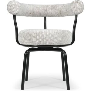 NV GALLERY Chaise de bureau rotative LYNN Chaise de bureau rotative Tweed beige taupe metal noir Beige Noir