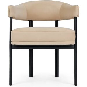 NV GALLERY Chaise IRIS - Chaise, Beige creme & metal noir Beige