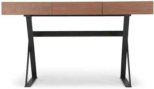 NV GALLERY Bureau TUXEDO - Bureau, Bois noyer & métal noir, L140 Marron / Noir