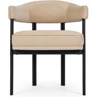 NV GALLERY Chaise IRIS – Chaise, Beige crème & métal noir Beige