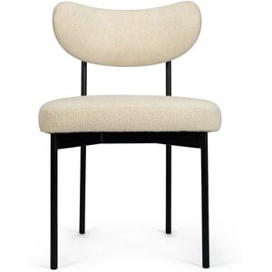 NV GALLERY Chaise JASPER - Chaise, Blanc bouclette & métal noir Blanc / Noir