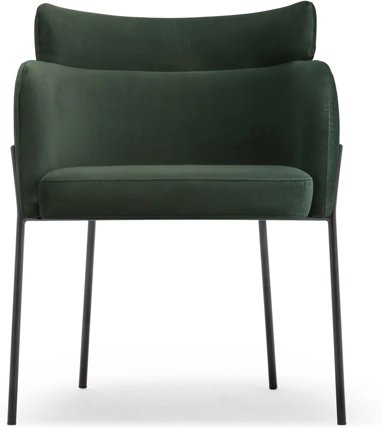 NV GALLERY Chaise BARON - Chaise, Velours vert végétal & métal noir Vert