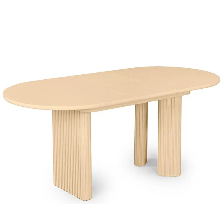 NV GALLERY Table à manger extensible ADRIANO - Table à manger extensible, pour 4-6 personnes, Bois beige, L150-190 Blanc