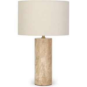 NV GALLERY Lampe de table GAIA Lampe de table Abat jour lin travertin naturel H50 Naturel