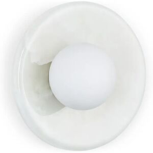 NV GALLERY Applique ORBE - Applique murale, Pierre de Jade blanche, H18 Blanc