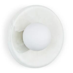 NV GALLERY Applique ORBE - Applique murale, Pierre de Jade blanche, H18 Blanc