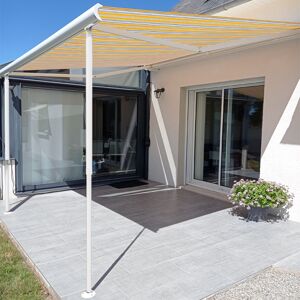 SUNNY INCH ® Poteaux telescopiques pour store banne - Blanc laque