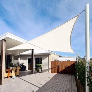 SUNNY INCH ® Voile d'ombrage imperméable 220g/m² - 4 x 5 x 6,4 m - Haute densité - Tissu déperlant - Beige crème - Publicité SUNNY INCH ® Voile d'ombrage imperméable 220g/m² - 4 x 5 x 6,4 m - Haute densité - Tissu déperlant - Beige crème - Publicité