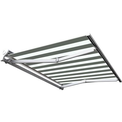 SUNNY INCH ® Store banne manuel Demi coffre pour terrasse - Blanc gris - 2,5 x 2 m - Publicité SUNNY INCH ® Store banne manuel Demi coffre pour terrasse - Blanc gris - 2,5 x 2 m - Publicité