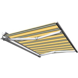 SUNNY INCH ® Store banne manuel Demi coffre pour terrasse - Gris jaune