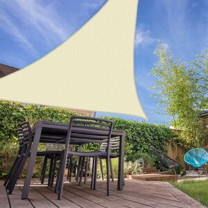 SUNNY INCH ® Voile d'ombrage triangulaire 280g/m² - 4 x 4 x 4 m - Haute densite resistante au vent - Tissu micro-aere - Écru