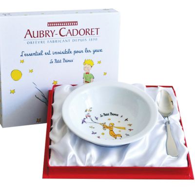 Aubry-Cadoret Coffret repas assiette + cuillère inox Le Petit Prince (2 pièces)
